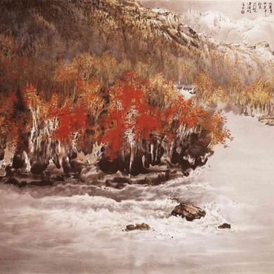 W002 The Autumn Scene At Jiuzhaigou Valley 120x150cm 2008