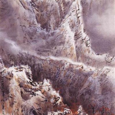 W003 Autumn Snow At Jiuzhaigou Valley 60x30cm 2003